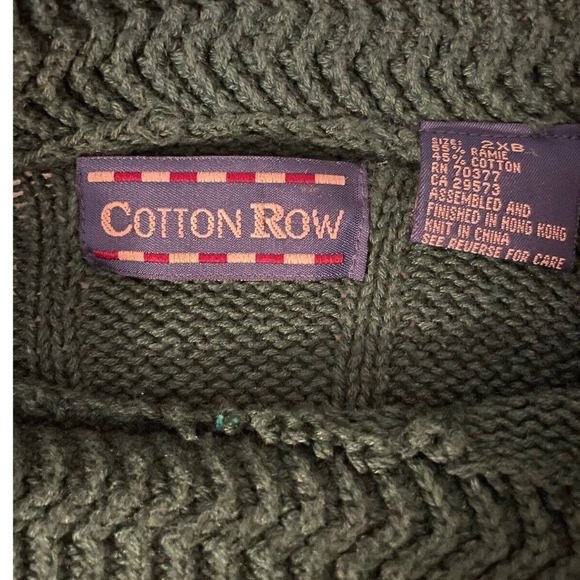 Vintage 80s 90s 2XB Cotton Row Sweater Cable Knit COLORBLOCK Cosby Hip Hop - Picture 7 of 7